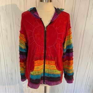 GREATER GOOD NETWORK Sunshine Daydream Zip Up Hoodie, XL